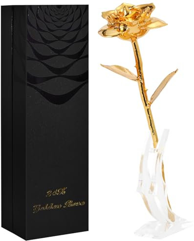 SW Gold getauchte Rose, echte 24 Karat Gold, Rose, romantische Mutter, Geschenke für Frauen, Blume, Liebe, romantisch