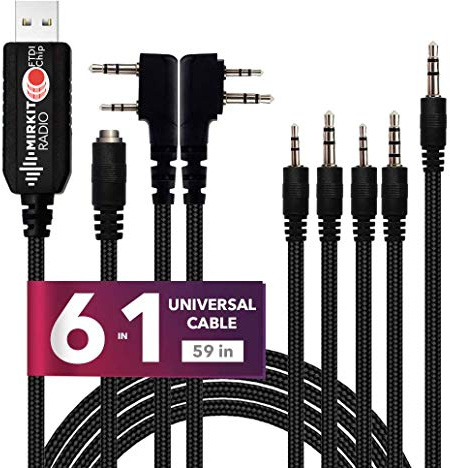 Mirkit USB Programming Cable Model 5 FTDI for Two Way Ham Portable Radios