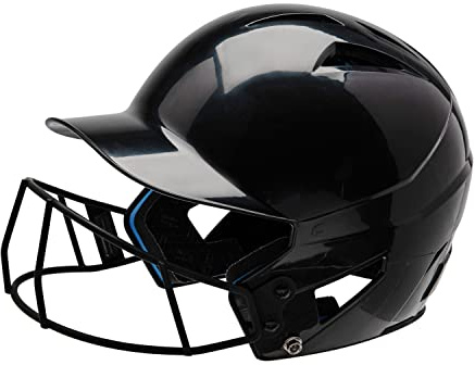 CHAMPRO womens Fastpitch HX Softball Batting Helmet with Facemask, Black, Medium US