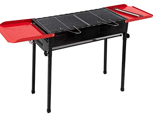 zxb-shop Holzkohlegrill Edelstahl-Kohle-Grill-Grill-Falten-tragbarer BBQ-Grill mit Backformen Grilling Netz- und Lagerschale □ Für den Außenpicknick, Hinterhof Campin Campinggrill