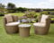 Garden Store Direct Rattan Wicker Bottle Shape Bistro Patio Set, Aluminium, Seat Pads & Back Cushions, 3 Colours To Choose From (Brown/Natural)