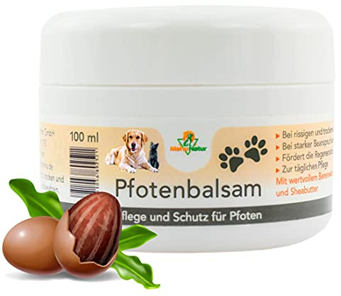Mahu Natur 100 ml Pfotenbalsam Hund & Katze - Super Pfotenschutz Creme Und Pfotenpflege Hund Mit Wertvoller Sheabutter- Pflege Bei Trockenen Und Rissigen Pfoten