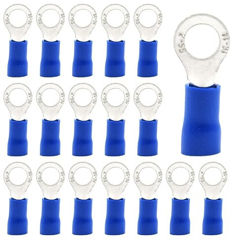 CEEYSEE 100x Kabelverbinder 1.5-2.5mm² Loch-Ø M5 Ringkabelschuhe Abzweigverbinder - Für Elektrische Crimpkabelschuhe Kable Teillisoliert PVC Kabel-Verbinder(Blau/DPRL5)