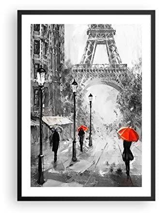 Wandposter Art Prints 50x70cm Poster Schwarzrahmen Paris Stadt Zuhause Küche Wanddeko Bild Wand Kunstdruck Deko Wandbilder Dekoration Wohnzimmer Schlafzimmer Modern Wall Art Decor - P2BPA50x70-3942