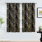 FMFUNCTEX Schwarz Gold Blickdichte Vorhänge Metallic Zweig Muster Verdunkelungsvorhänge mit Ösen Thermovorhang Hitzeschutz Gardinen für Wohnzimmer Schlafzimmer 2er Set, 175 x 132 cm (H x B)