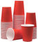 Yuxitia Lot de 60 gobelets jetables en carton rouge pour fête de mariage, pique-nique, barbecue, voyage et événement, 236 ml (rouge)