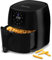 ZEEGMA Knapper Pro friteuse sans huile 1400 W, plage de températures 60-200°C, temps de chauffe 60s, grande capacité du panier et du bol, revêtement en téflon, 8 programmes, minuterie