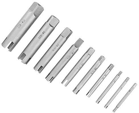 Extracteur de Taraud cassé Extracteur de Tarauds à Tête Cassée en Acier Ensemble D'extracteurs de Tarauds à Vis Dénudées A (10 pièces),extracteur de taraud