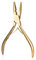 EHDIS Hair Extension Pliers in Stainless Steel, Mini Hair Pliers with 1 Hole, Multi Functional Hair Extension Tool For Hair Apply&Remove Micro Ring Loop, Gold