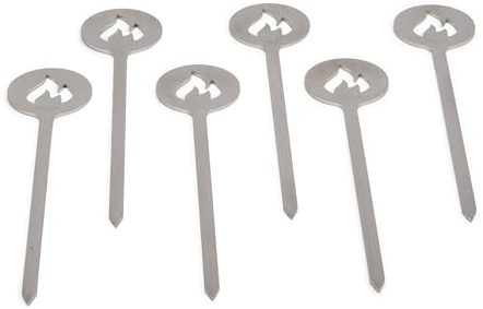 Grillrost.com Das Original Burgerspieß 6er Set - extra lang aus geschliffenem Edelstahl mit stylischem Flammenlogo - Made in Germany