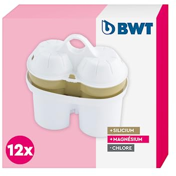 BWT Silikat & Magnesium Filterkartuschen | 12er Set Wasserfilterkartuschen für BWT Wasserfilter | Reduziert Chlor für mentale Frische und natürliche Schönheit | Für gesundes, frisches Trinkwasser
