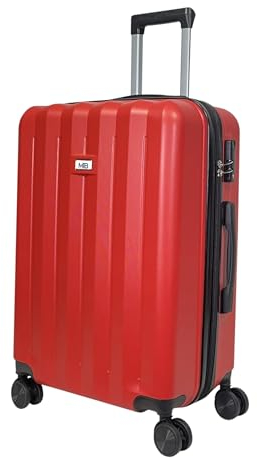 MY TRAVEL BAG ABS Hartschalen-Koffer Trolley Reisekoffer Tasche (Handgepäck-Mittel-Groß-Set) Zwillingsrollen (Rot, Großer Koffer (75cm))