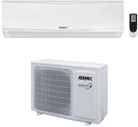 AERMEC Condizionatore Pompa di Calore Inverter SPG250 - 9000 BTU/hr R32, Compressore Inverter, Portatile, Sistema Split, 2637 Watt, Telecomando, Unità Interna ed Esterna, Accessori di Installazione