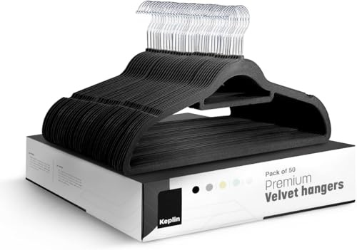 KEPLIN Samt-Kleiderbügel, 30 Stück, rutschfeste Kleiderbügel mit Krawattenstange und 360°-Haken, langlebig und stabil, platzsparende Kleiderschrank-Organizer für Anzüge, Jacken und Kleidung,