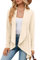 CHANGMU Cardigans for Women Long Sleeve Ladies Open Front Waterfall Cardigan Casual Sweater Coats Knit Draped Outerwear, Apricot, Small