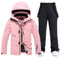 Damen Ski Jacke und Hosen 2 Teilig Set Skianzug Damen Wasserdicht Winddicht Winter Warme SkiSchnee Skifahren Sätze Snowboard Set