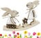 YJSDDNTY Osterdeko Holz Hase, Osterdeko Deko-Hase, Deko Aufsteller Ostern, Ostern Dekoration Tisch Easter Wooden Rabbit Decoration Zum Hinstellen Innen Vintage Wohnzimmer Büro Fenster