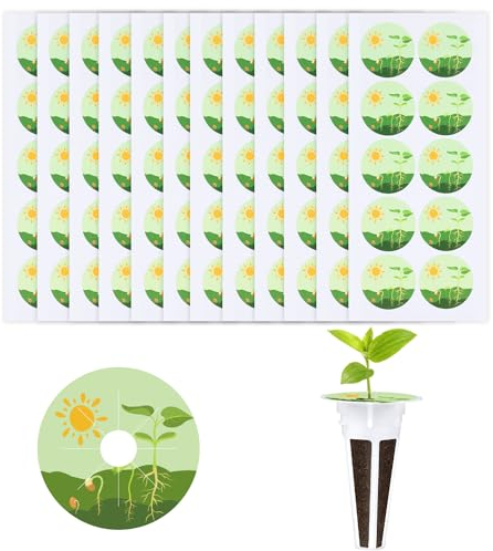 120pcs Hydroponic Plant Labels, 1.57 Inch PVC Round Plant Grow Basket Labels for Seedlings Self-Adhesive Hydroponic Pod Plant Grow Stickers Hydroponic Garden Accessories for Plant Growth
