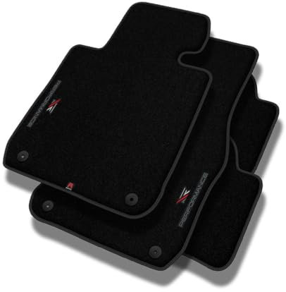 PERFORMANCE Personalisierte Velours Fußmatten Auto für BMW 3er E30 1982-1994 - Premium, Perforiert, weiß-rot-grau -Präzise CNC-Stickerei, Design-Lochpaspel, Auto Fußmatten - Perfekt für Autofahrer und