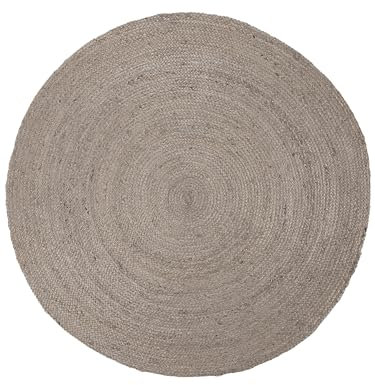 carpetfine Juteteppich Nele Taupe handgewebt aus Jute Rund Ø 100 cm | Moderner Naturteppich Uni im Boho - Style Flachgewebe Teppich für Wohnzimmer und Schlafzimmer