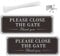 2 Pack Beware of Dogs Sign, 9.8'' x 3.5'' PLEASE CLOSE THE GATE Aluminum Signs with Zip Ties & Screws, Do Not Enter Warning Sign Dog Will Bite Safety Sign for Outdoor Gate Wall Fence