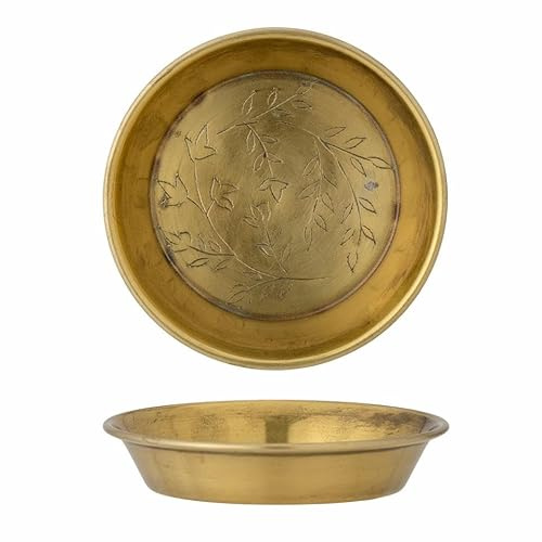 Bloomingville Kry Schale aus Metall mit Prägung in der Farbe Gold, 10xH2cm, 82059568