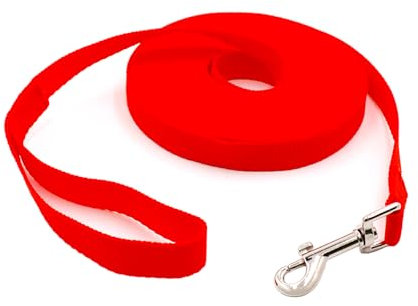 Schleppleine 5m für Hunde, Wasserdicht Hundeleine mit Handschlaufe und 360° Karabiner, Robuste Ausbildungsleine Schleppleine für Mittlere Große Kleine Hunde (Rot)