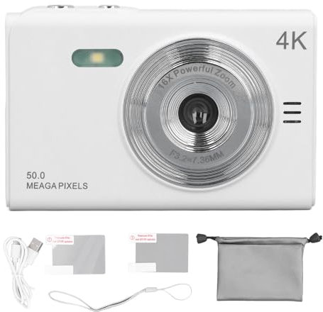 Digitalkamera, HD 1080P-Kinderkamera, Trageband, 50 MP, 2,88-Zoll-TFT-Bildschirm, Mehrfach Faltbarer Digitalzoom, Anti-Shake, Unterstützt 128-GB-Speicherkarte,