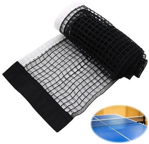 1 Stück Tragbares Tischtennisnet, Polyesterfaser Tischtennis Ersatznetz, 180cm*15cm Ersatz-Netz für Tischtennisplatten, Schwarz Ping Pong Netz Tischtenniszubehör für Outdoor & Indoor