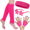 CVFRTT 1 Satz Damenanzug Im 80Er-Jahre-Stil, 1 Paar Beinstulpen, 1 Paar Handschuhe, 1 Stirnband, 1 Sterngläser, Neonfarbene Beinstulpen, Netzhandschuhe