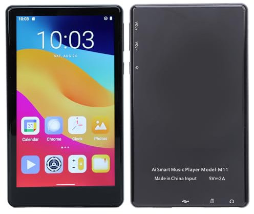 5 128GB MP4 Player with Bluetooth WiFi, Spotify MP3 & MP4 Players with Touchscreen and Speaker, Android Music Players with HiFi Sound, 1080P HD 4GB RAM 64GB ROM