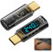 SMCEHEYA 2pcs 240W USB C Adapter with LED Digital Display Power Meter 40Gbps Multifunctional USB C Tester USB C Male to USB C Female Data Transfer for iPhone 16/15 Samsung Galaxy S24 USB-C Devices