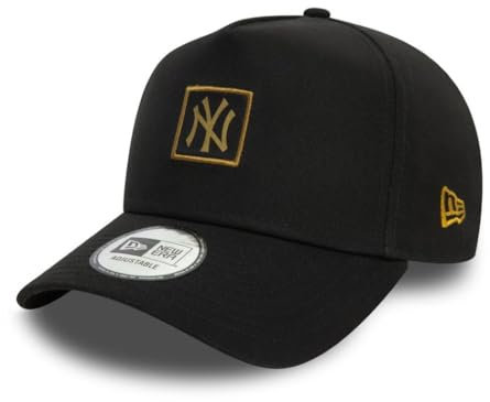 New Era NY Basecap verstellbar gebogener Schirm New York Yankees Kappe MLB Baseball schwarz Gold - One-Size