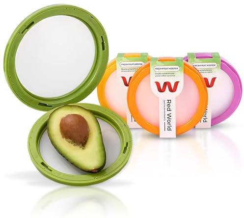 Avocado Saver and Onion Storage - Avocado Keeper Tomato Saver 4-Piece Set Silicone Food Storage Containers & Lemon Garlic Potatoes Saver - Reusable Fruit and Vegetable Storage Containers for Fridge