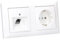 Busch-Jaeger Balance SI Set: 1x Rutenbeck Anschlussdose flex 136104030 mit Zentralscheibe + 1x 20 EUC-914 SCHUKO® Steckdosen-Einsatz + 1x 1722-914 2-fach Rahmen Alpinweiß