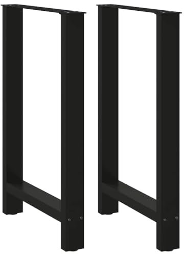 vidaXL Couchtischbeine Schwarz 2 STK. 60x(90-91) cm Stahl, Tischbein, Tischbein Metall, Esstischbein, Möbelbein, Schreibtischbein, Esstischbein Metall