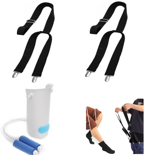 Sockenanziehhilfe, 2 Stück Anziehhilfe für Socken und Hosen, Anziehhilfe für Hosen, Sockenanziehhilfe Nach Hüftoperation, Sockenanzieher für Senioren, Schwangere, Immobile Menschen