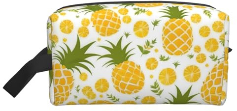 FKGKDF Pineapple Print Travel Toiletry Organizer Bag Large Capacity Storage For Cosmetics Toiletries, White, One Size, Fashion