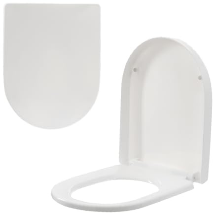 Anika D-Shaped Toilet Seat/Soft Close with Quick Release/White, 46 x 36 cm/Easy Top Fix Installation/Durable & Hygienic Bathroom Seat 92599