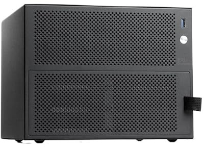 Compatibile con mini chassis NAS ITX, custodia for server di archiviazione fai-da-te desktop con funzione hot swap backplane(Black)