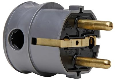 Kopp Schutzkontakt-Winkelstecker, 1 Stück, silber, 178520009