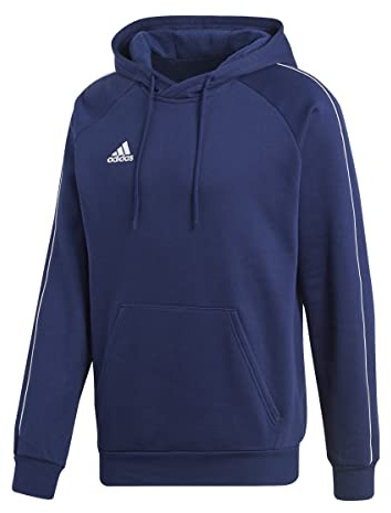 adidas Men's Core18 Hoody HOODED SWEAT, Dkblue/White, L UK