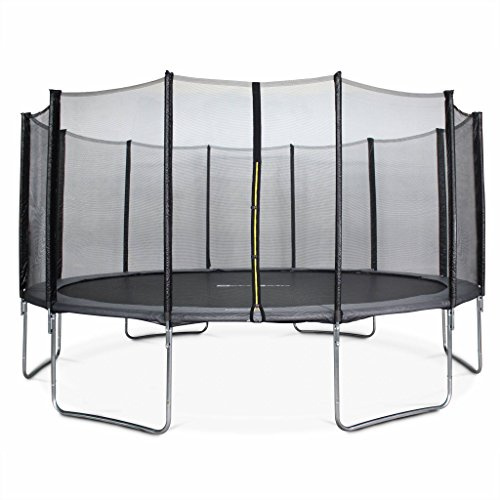 Alice's Garden - Rundes Trampolin Ø 490cm grau mit Schutznetz - Jupiter - Gartentrampolin 490 cm 4m | PRO Qualität. | EU-Standards.