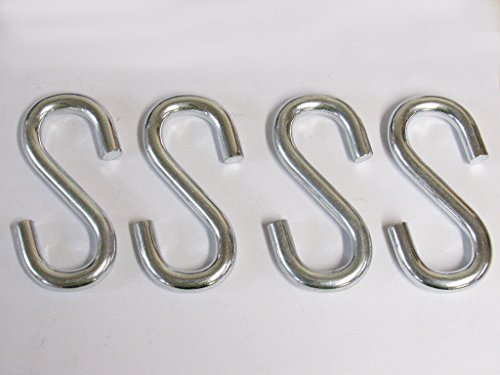 S Shaped Hooks for Hanging x4 (69MM x 8MM Zinc Plated Steel)