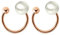MYA art Damen Ohrklemme Ohrringe Set Ear Cuff Fake Ohr Helix Cartilage Piercing Ring mit Perlen Kugeln Rosegold Vergoldet Rose Gold Weiß MYARGOHR-29