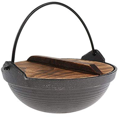 Tubayia Aluminium alloy hanging pot camping cookware cooking pot with wooden lid.
