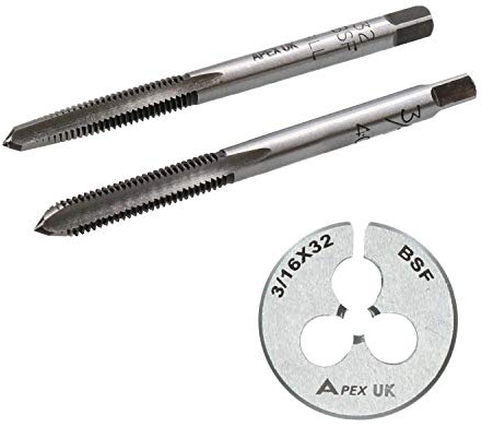 3/16 x 32 BSF Tap & Die Set Taper Plug & Die Carbon Steel British Standard Fine Thread