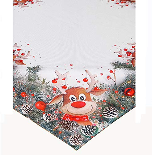 Haus und Deko Mitteldecke 85 x 85 cm Weihnachten Elch Fotodruck Weihnachtsdecken Tischdecke Herbst Advent Weihnachtsdeko