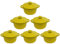 Hobby Tech Lot de 6 Mini Cocottes Jaunes Céramique Double Poignées avec Couvercle 13,5cm x 8cm Contenance Moule 200ml Ramequin Résistant Haute Température Four pour Petits Plats (Jaune, Lot de 6)