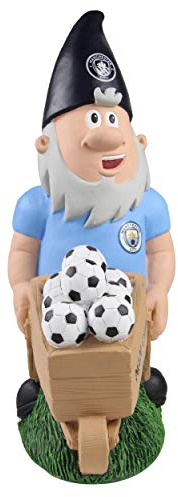 Forever Collectibles UK Foco EPL Fußball Manchester City FC Schubkarre, Gartenzwerg, 26,7 cm, Dekoration für drinnen und draußen